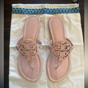 Tory Burch Miller Patent sandal in seashell pink size 10.5